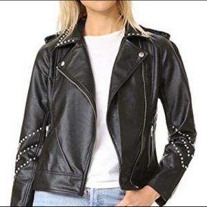 NWT BB Dakota Jerilyn Vegan Leather Moto Jacket
